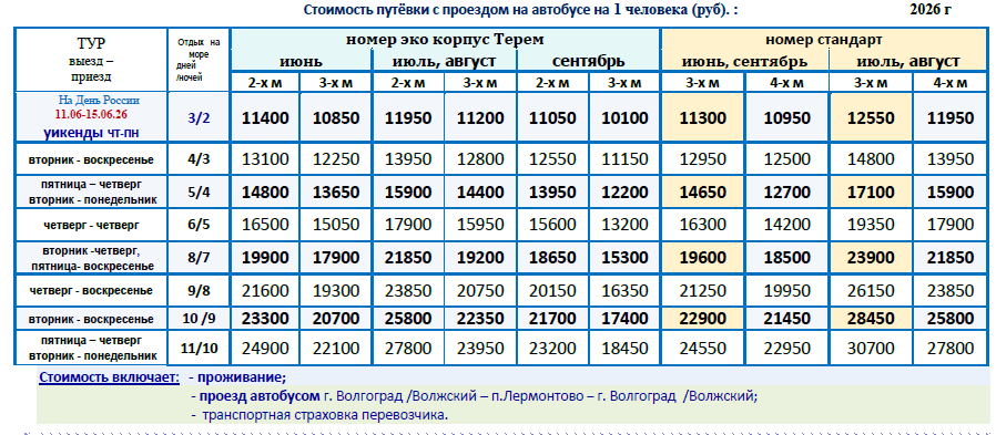 Отель «Бирюза» цены